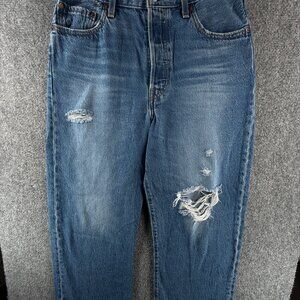 Levis Premium Ribcage Straight Ankle Denim Jeans Women Soft Cotton ACTL 30X27